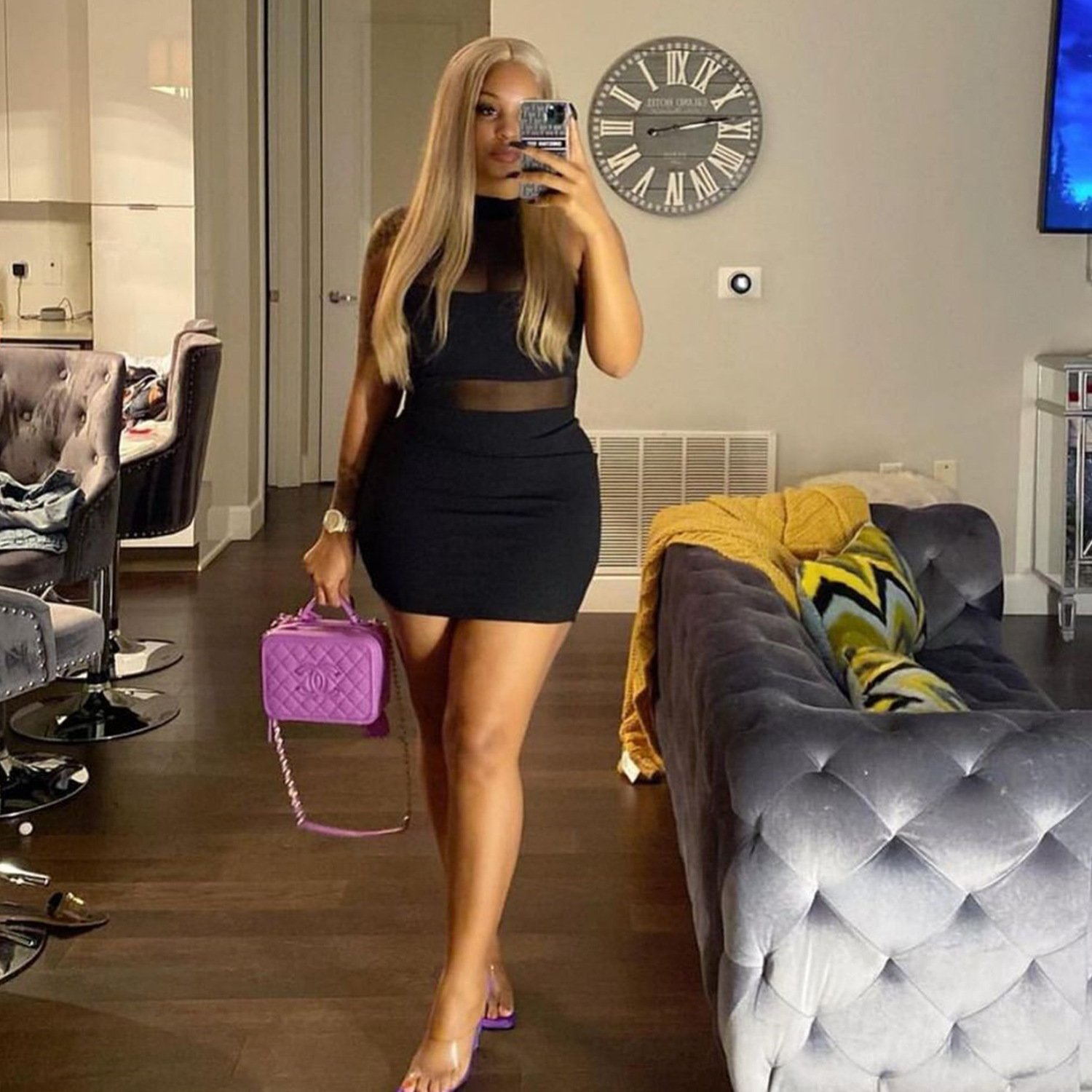 Women's Fashion Mesh Sheer Sleeveless Dress - Image 3