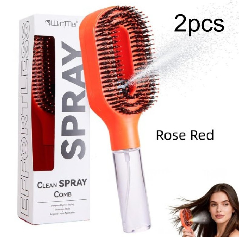 2in1 Sprayer Comb Detangling Scalp Massage Hairbrush With Spray Bottle Essential Oil Water Mist Spray Brush Anti-static Summer - Image 4