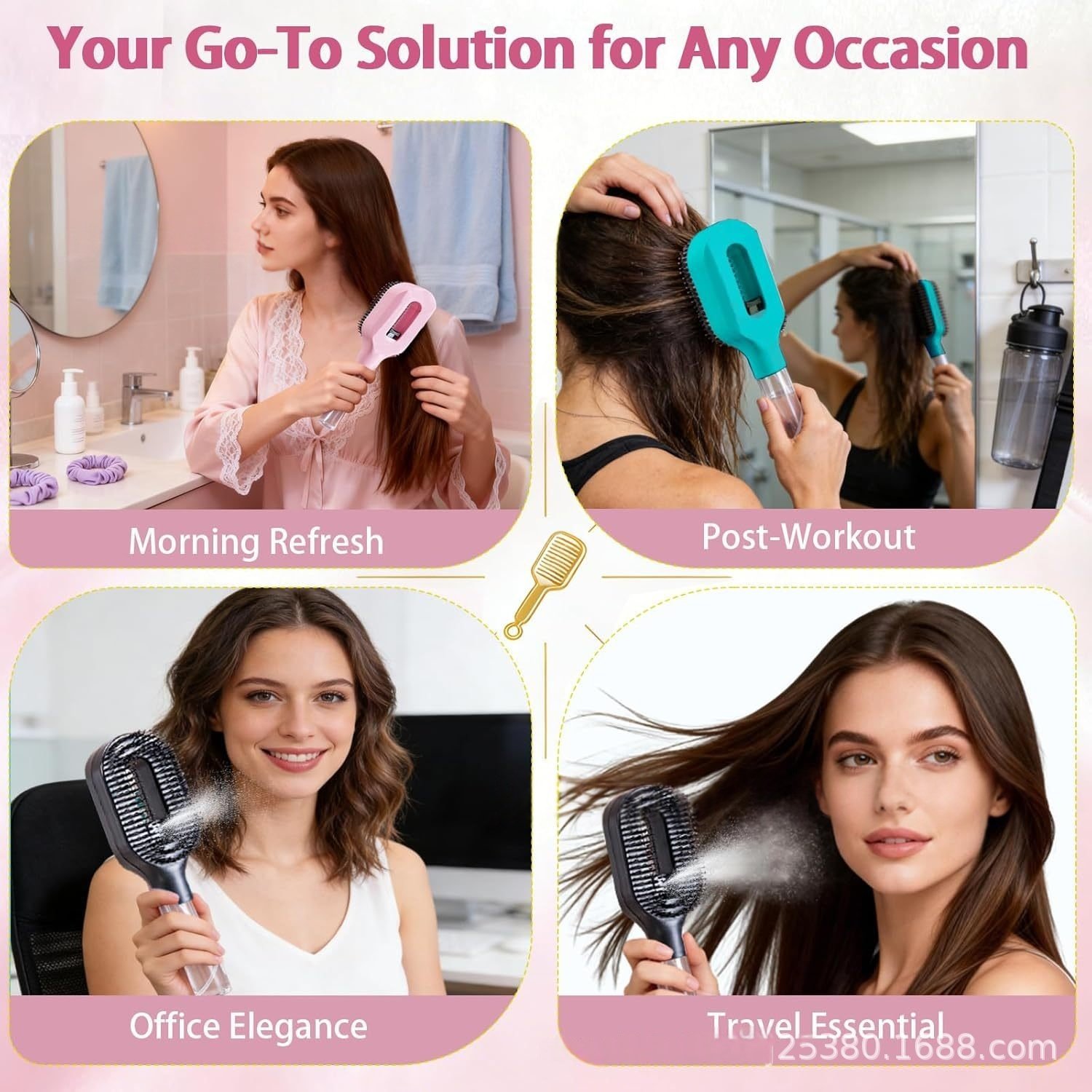 2in1 Sprayer Comb Detangling Scalp Massage Hairbrush With Spray Bottle Essential Oil Water Mist Spray Brush Anti-static Summer - Image 8