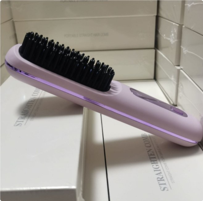 2 In 1 Straight Hair Comb Wireless Hair Straightener Brush Hair Fast Heating Portable Hot Curler USB Charging - Image 10