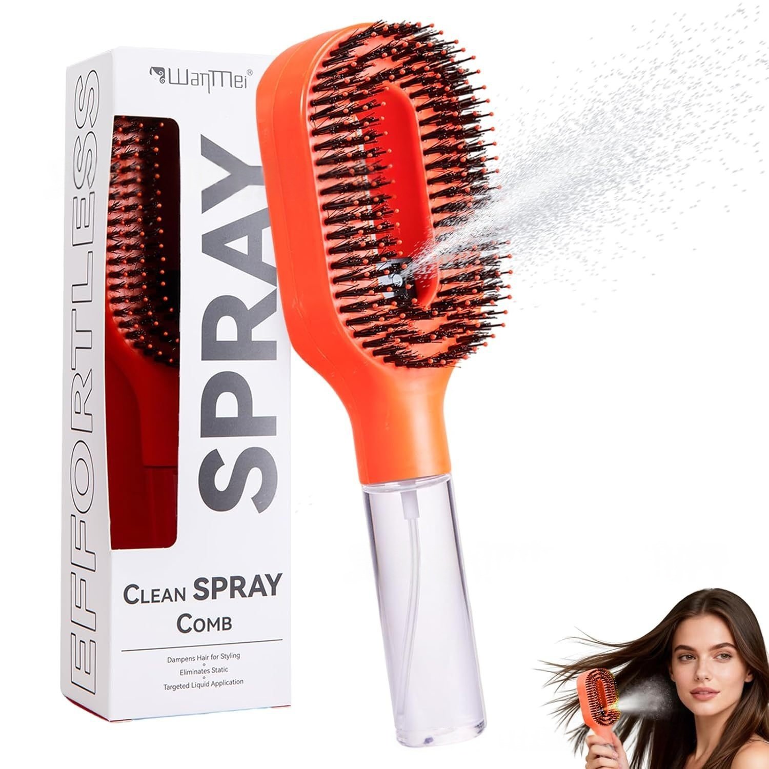2in1 Sprayer Comb Detangling Scalp Massage Hairbrush With Spray Bottle Essential Oil Water Mist Spray Brush Anti-static Summer - Image 10
