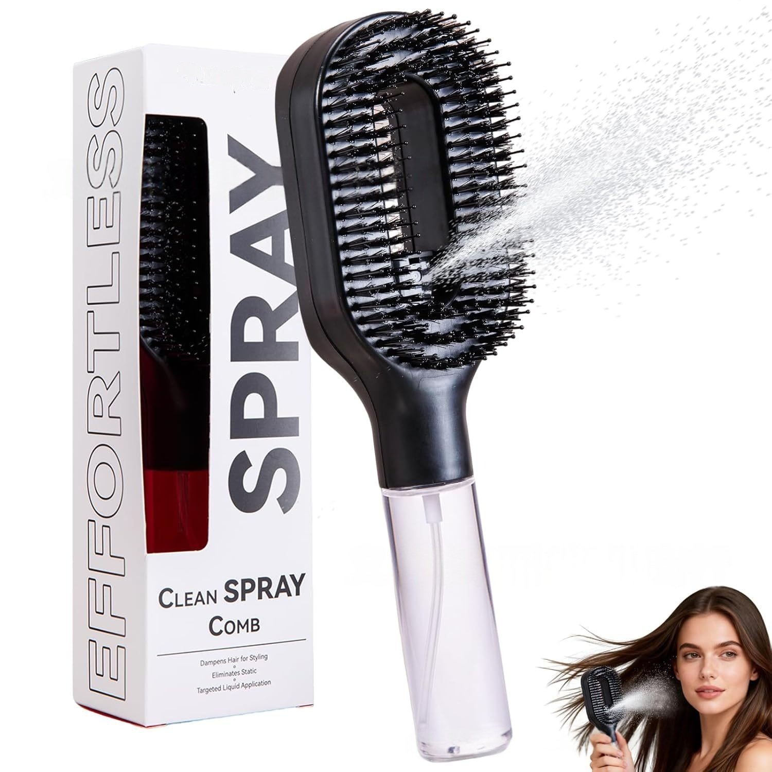 2in1 Sprayer Comb Detangling Scalp Massage Hairbrush With Spray Bottle Essential Oil Water Mist Spray Brush Anti-static Summer - Image 5